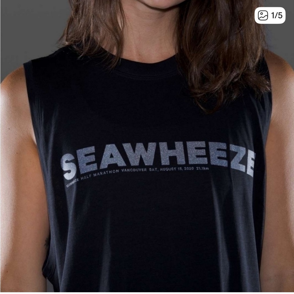 Lululemon Black SEA WHEEZE Muscle Tank